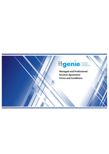 Managed And Professional Services Agreement Terms And Conditions - IT Genie
