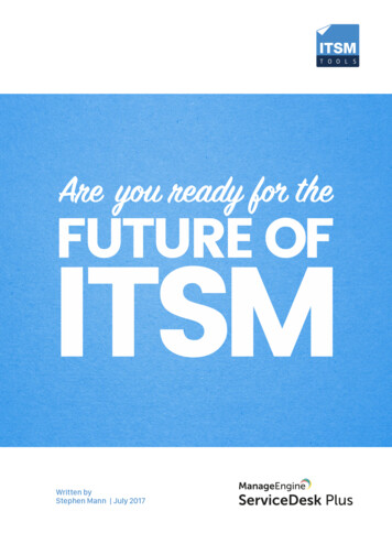 The Future Of Itsm - ManageEngine