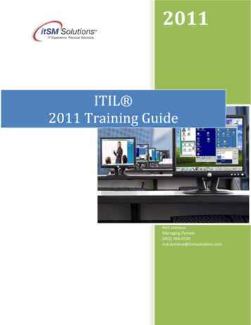 ITIL 2011 Training Guide - ItSM Solutions