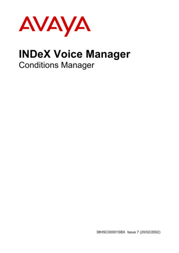 INDeX Voice Conditions Manager
