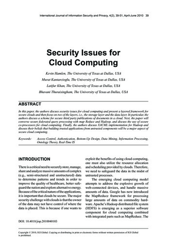 Security Issues For Cloud Computing