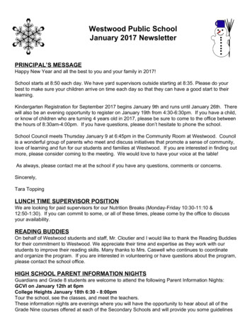 Westwood Public School January 2017 Newsletter