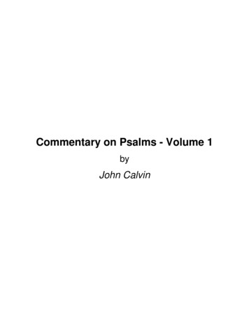 Commentary On Psalms - Volume 1