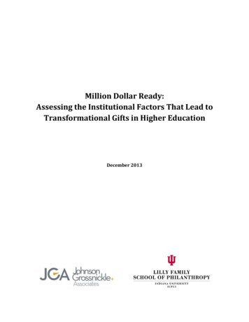Million Dollar Ready: Assessing The Institutional Factors .