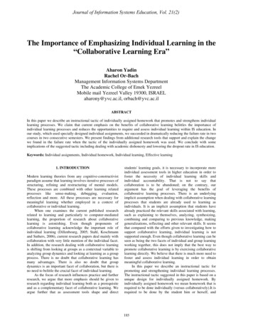 The Importance Of Emphasizing Individual Learning In The 