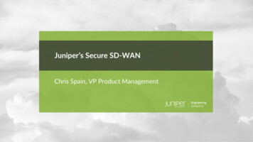 Juniper's Secure SD-WAN ENTERPRISE MULTICLOUD