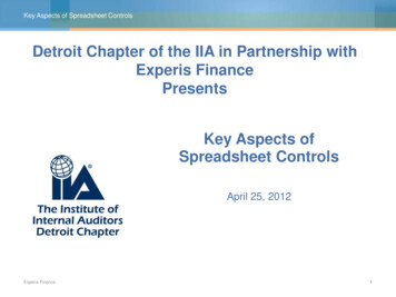 Key Aspects Of Spreadsheet Controls IIA - Detroit