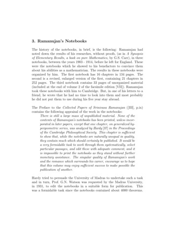 3. Ramanujan’s Notebooks