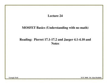 Lecture 24 MOSFET Basics (Understanding With No Math .