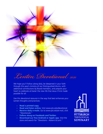 Lenten Devotional 2020 - Pittsburgh Theological Seminary