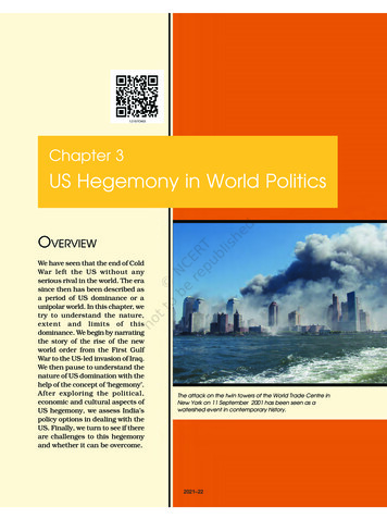 US Hegemony In World Politics