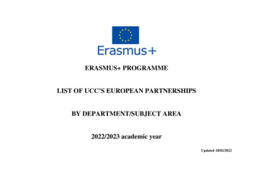 Erasmus Programme List Of Ucc S European Partnerships By Department .