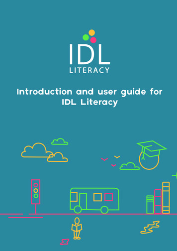 Introduction And User Guide For IDL Literacy
