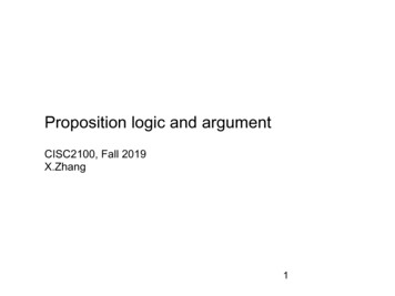 Proposition Logic And Argument - Fordham University