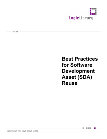 For Software Development Asset (SDA) Reuse