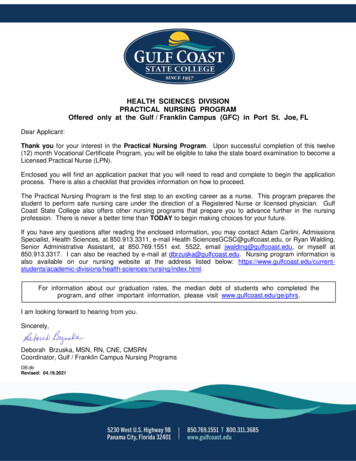 Practical Nursing Program Application - Gulf Coast State College