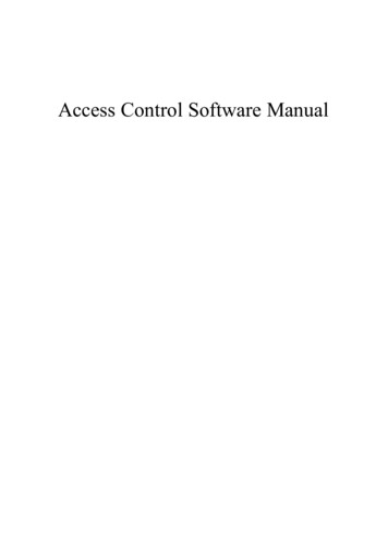 Access Control Software Manual - Camere Supraveghere Video
