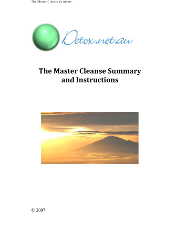 The Master Cleanse Summary And Instructions