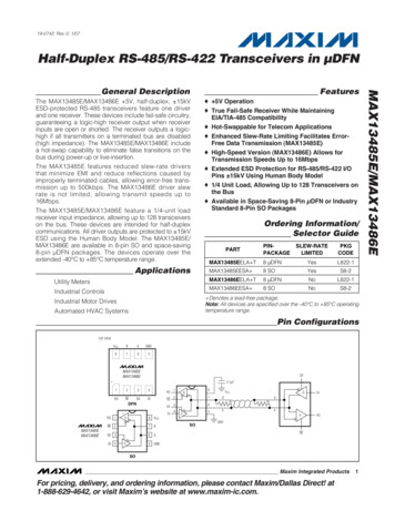 Half-Duplex RS-485/RS-422 Transceivers In µDFN