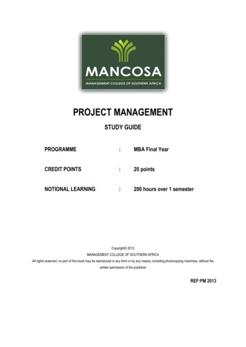 PROJECT MANAGEMENT - Mohamed Mostafa's Home Page