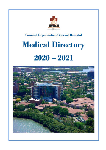 Concord Repatriation General Hospital Medical Directory