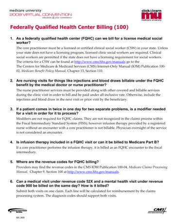 Federally Qualified Health Center Billing (100) Questions .