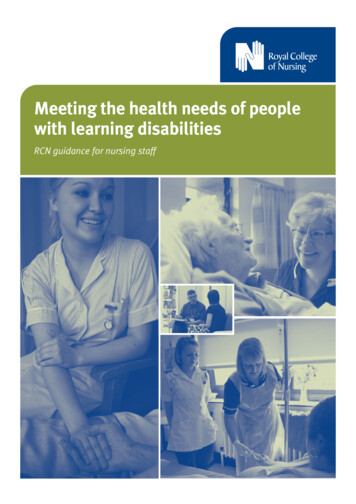 Meeting The Health Needs Of People With Learning Disabilities