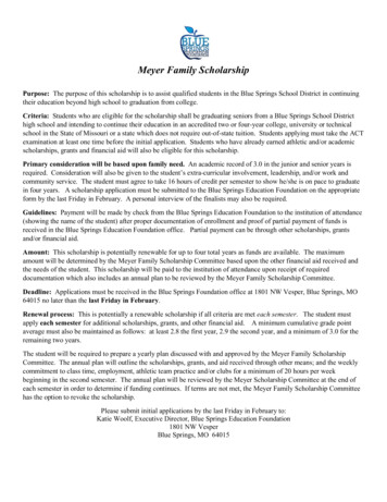 Meyer Family Scholarship - SharpSchool