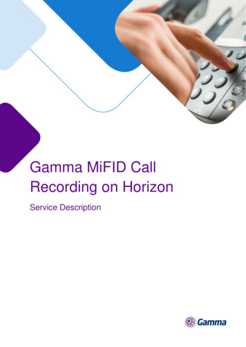 Gamma MiFID Call Recording On Horizon - Dqgroup 