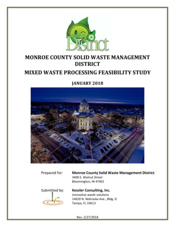 MONROE COUNTY SOLID WASTE MANAGEMENT DISTRICT MIXED WASTE . - Indiana
