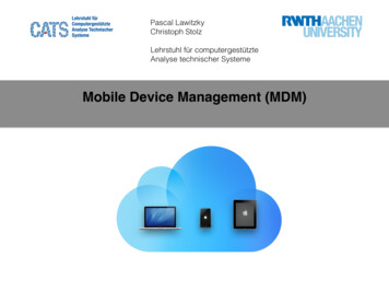 Mobile Device Management (MDM) - RWTH Aachen University