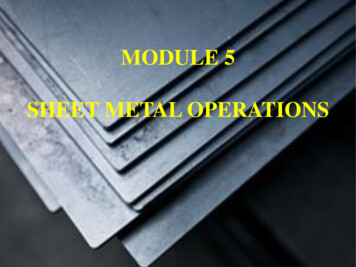 MODULE 5 SHEET METAL OPERATIONS