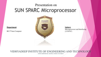 Presentation On SUN SPARC Microprocessor - VIEAT