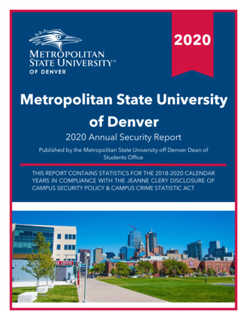 2020 Metropolitan State University Of Denver - AHEC