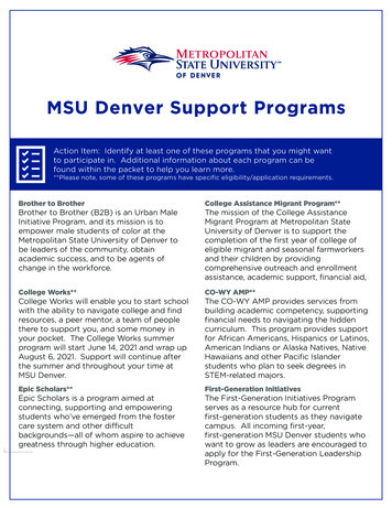 MSU Denver Support Programs