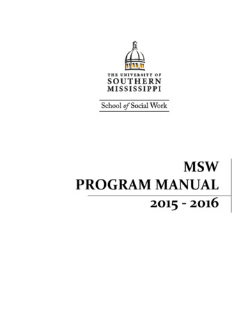 Msw Program Manual 2015 - 2016