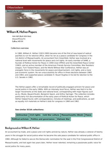 William K. Hefner Papers - UMass
