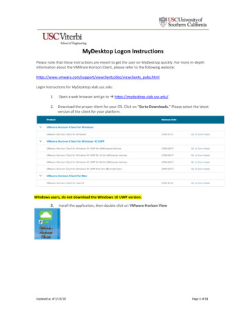 MyDesktop Logon Instructions - University Of Southern California