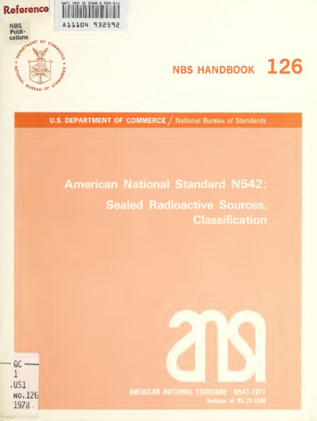 U.S. DEPARTMENT OF COMMERCE / National Bureau Of Standards - NIST