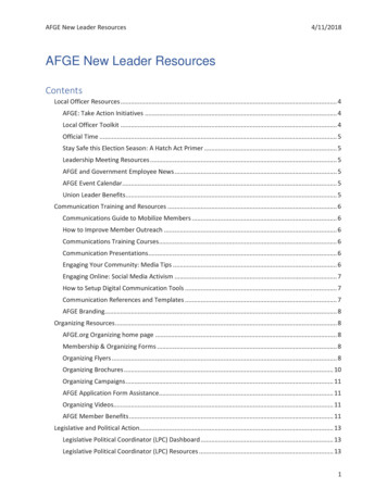 AFGE New Leader Resources