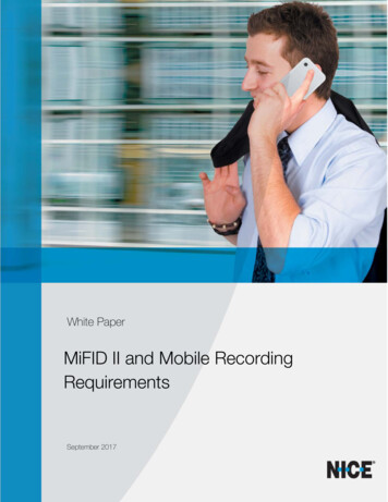 MiFID II And Mobile Recording Requirements - NICE Systems