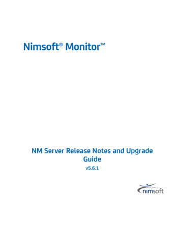 NM Server Release Notes And Upgrade Guide - Nimsoft