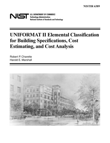 UNIFORMAT II Elemental Classification For Building .