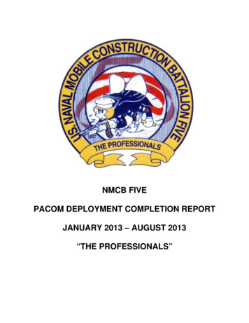 NMCB FIVE PACOM DEPLOYMENT COMPLETION REPORT 