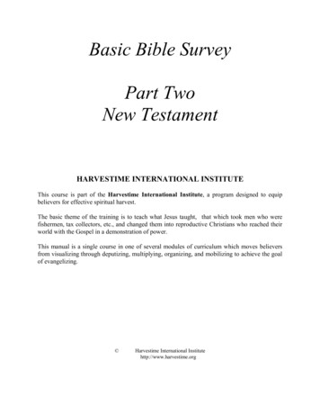 Basic Bible Survey Part Two New Testament