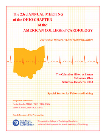 The 23rd AnnuAl MeeTing Of The OhiO ChAPTer Of The .