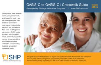 OASIS-C To OASIS-C1 Crosswalk Guide Includes ICD-9 Developed By .