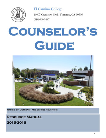 OASR Counselors Guide - El Camino College