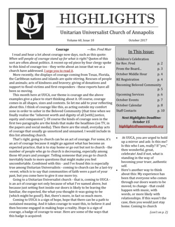 HIGHLIGHTS - Unitarian Universalist Of Annapolis