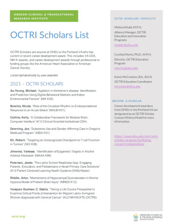 OCTRI Scholars List - OHSU